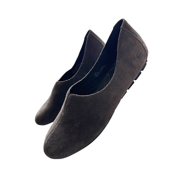 Born Chan Suede Slip-On Flats Brown Comfortable Round Toe Casual Shoes Size 9.5 - Picture 2 of 9